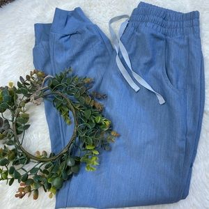 Figs scrubs heather indigo high waisted zamora